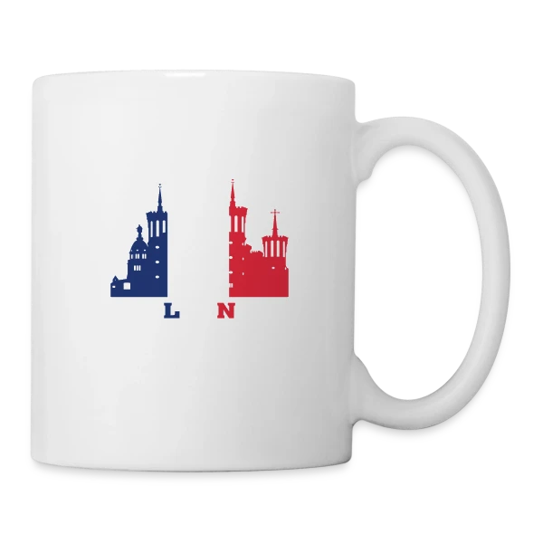 Lyon Monuments Drapeau sur Mug blanc