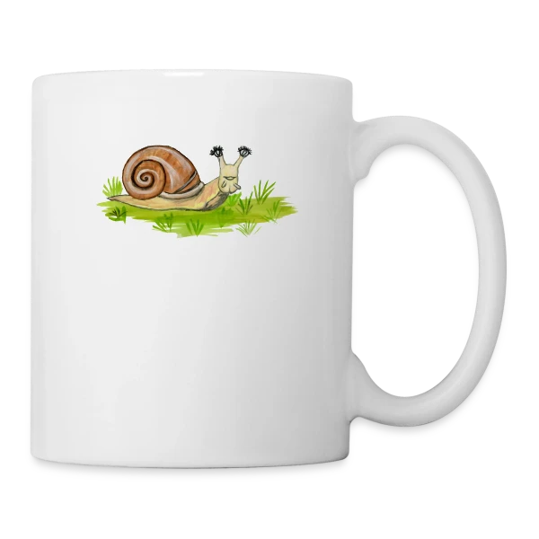 Escargot Rigolo Cils Fous sur Mug blanc