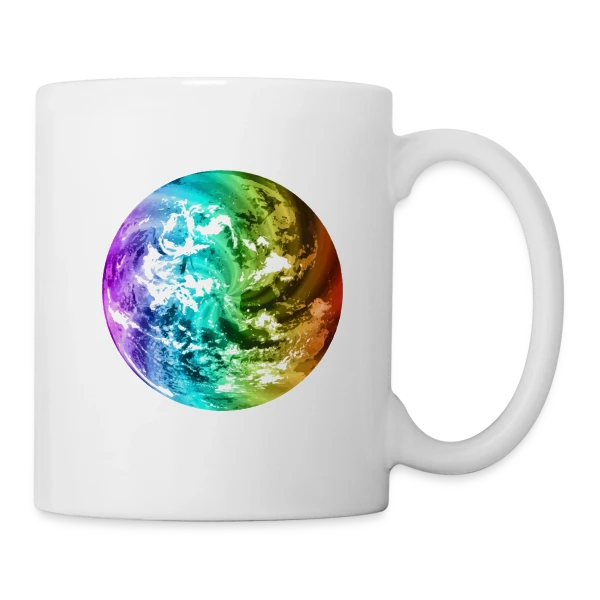 Globe Terre Arc-en-ciel sur Mug blanc