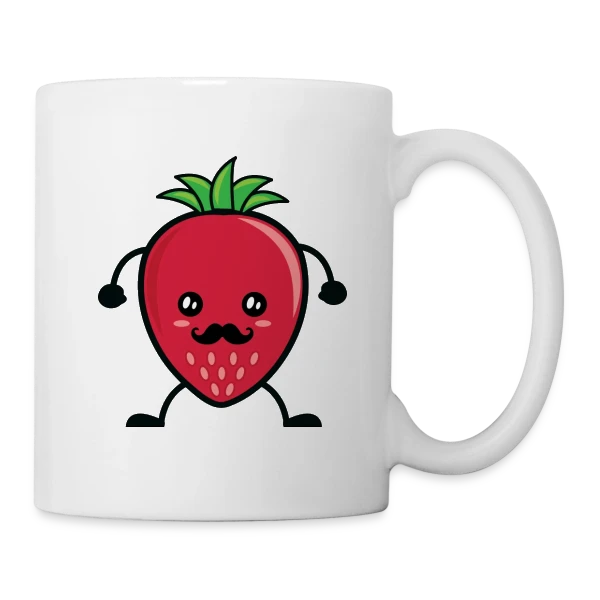 Fraise Kawaii Adorable et Tendance sur Mug blanc