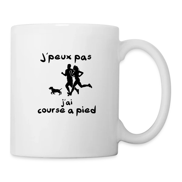 J'peux pas, j'ai Course à Pied (Jogging, Running) sur Mug blanc