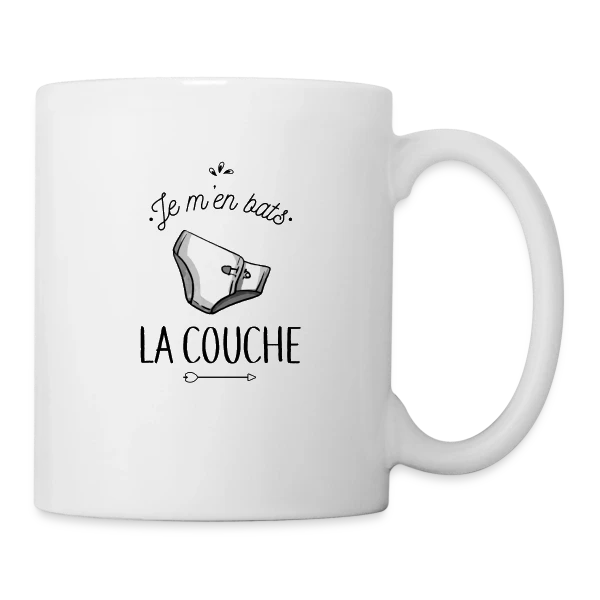 Je m'en Bats la Couche : Humour & Décontraction sur Mug blanc