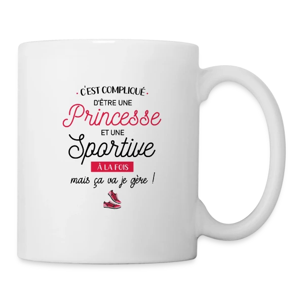 Princesse Sportive : Je Gère ! sur Mug blanc