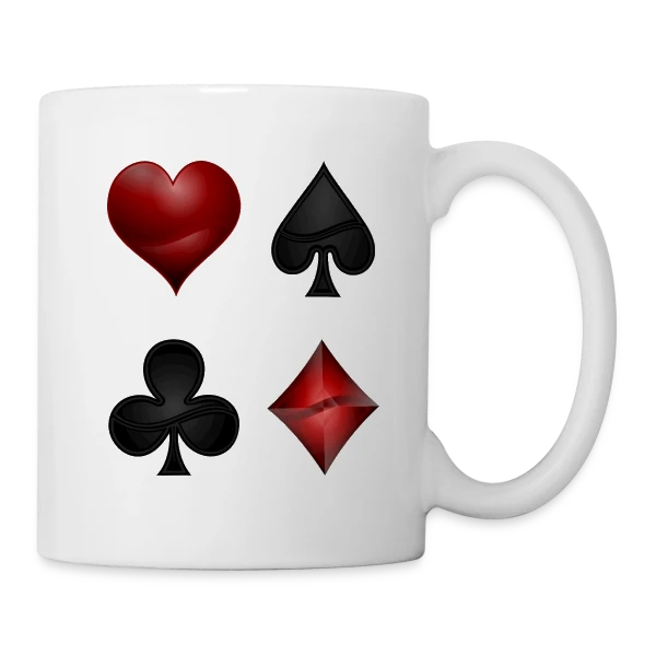 Symboles de Poker Élégants sur Mug blanc