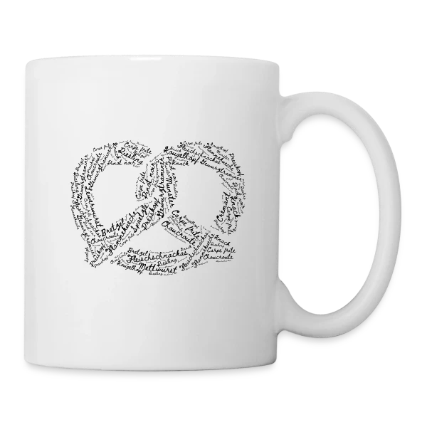 Brezel Mots Alsaciens Gourmands sur Mug blanc