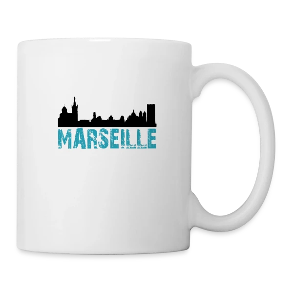Skyline Marseille Urbaine sur Mug blanc
