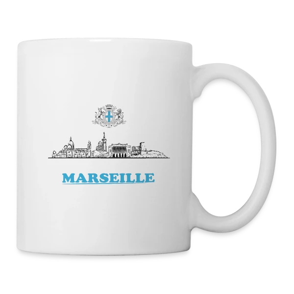 Blason et Skyline Marseille sur Mug blanc
