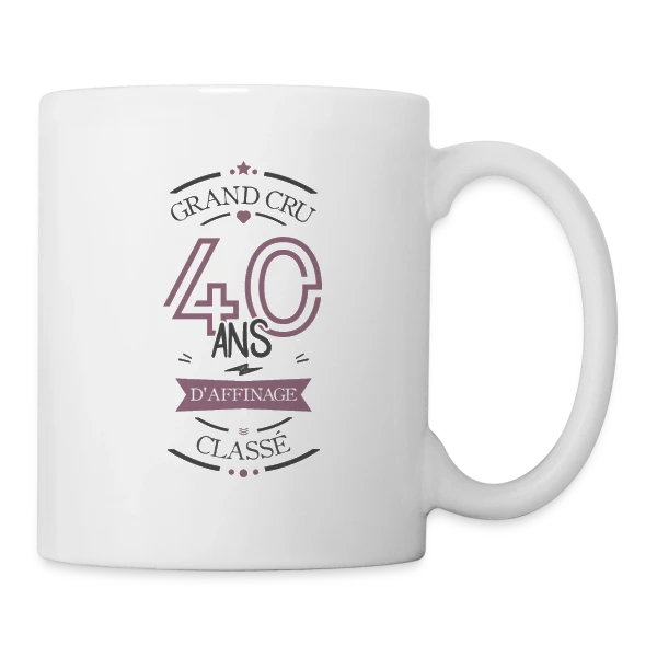40 Ans d'Affinage : T-shirt Humour Anniversaire sur Mug blanc
