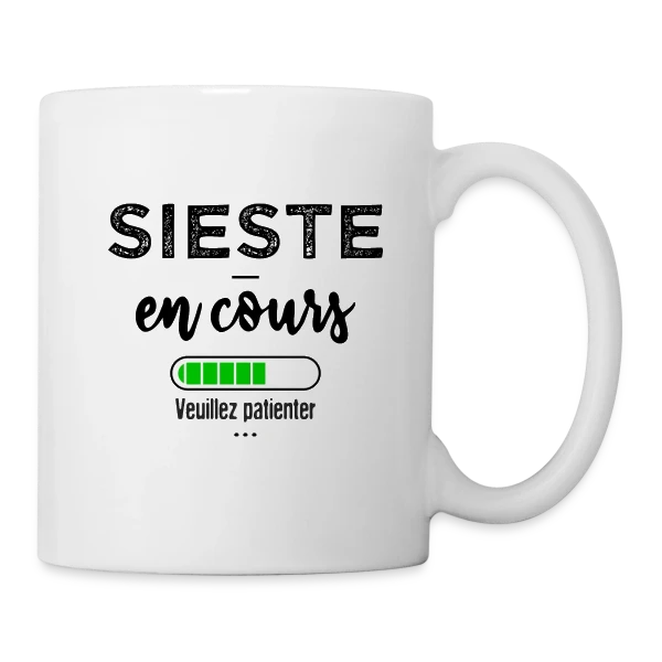 Sieste en cours, ne pas déranger ! sur Mug blanc