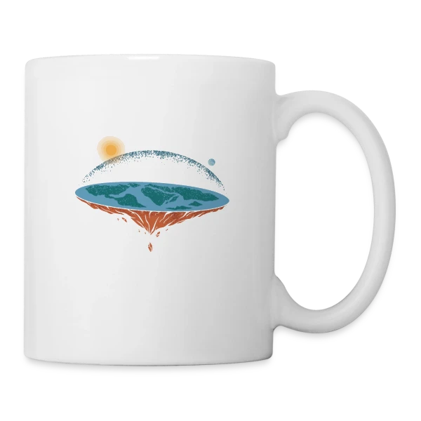 Terre Plate Univers sur Mug blanc