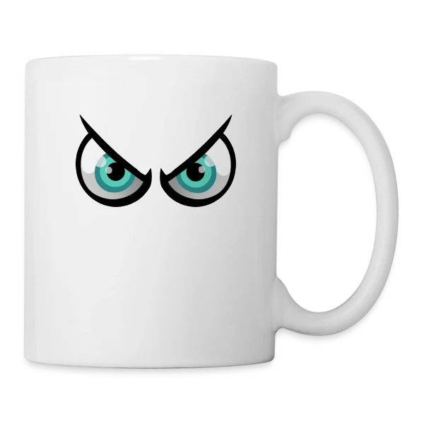 Yeux Cartoon Enervés : En Mode Pas Content sur Mug blanc