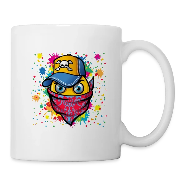 Masque Urbain et Graffitis sur Mug blanc
