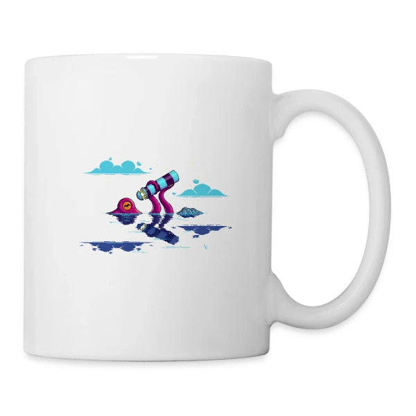 Octocurious : Poulpe Curieux Nocturne sur Mug blanc