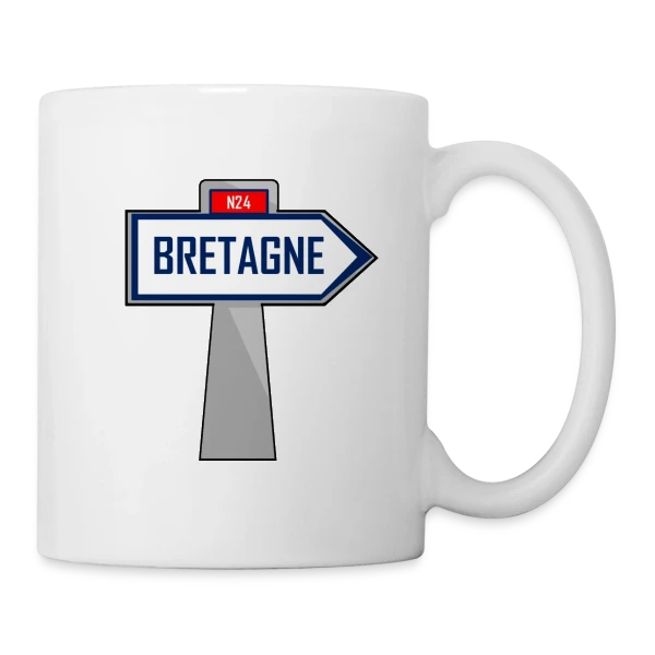 Bretagne : Direction Humoristique Bretonne sur Mug blanc