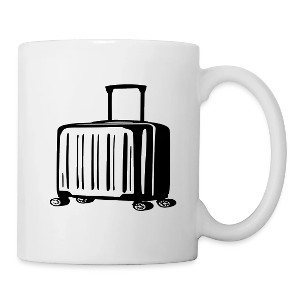 Valise de Voyage Élégante sur Mug blanc