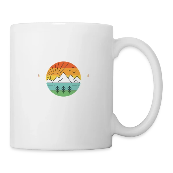 Lever de Soleil Montagneux sur Mug blanc
