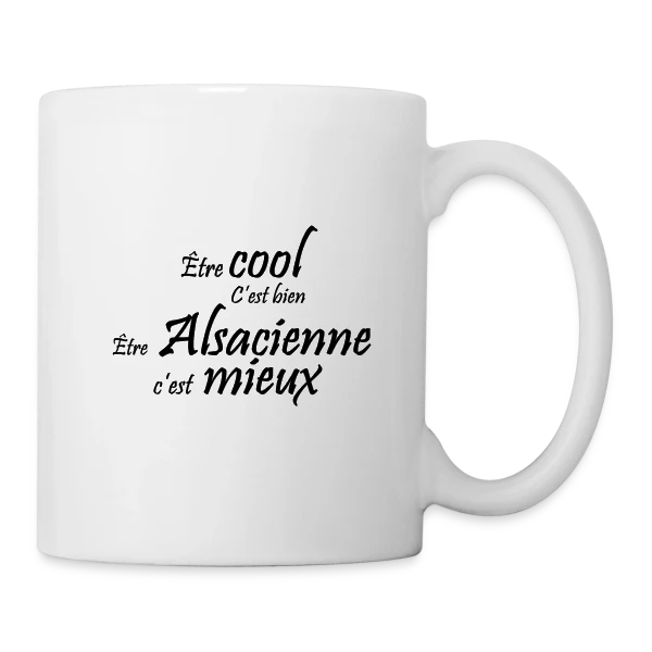 Fière d'être Alsacienne sur Mug blanc