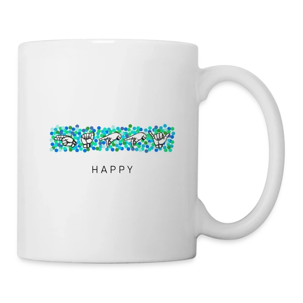 Bonheur en Langue des Signes sur Mug blanc