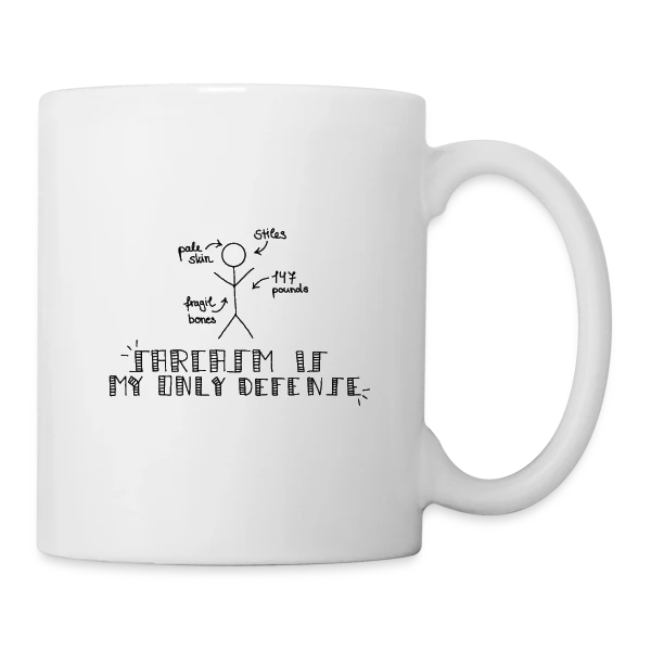 Sarcasme Ma Seule Défense sur Mug blanc