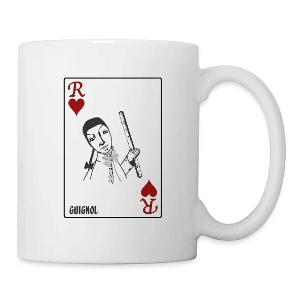 Guignol Roi de Cœur sur Mug blanc