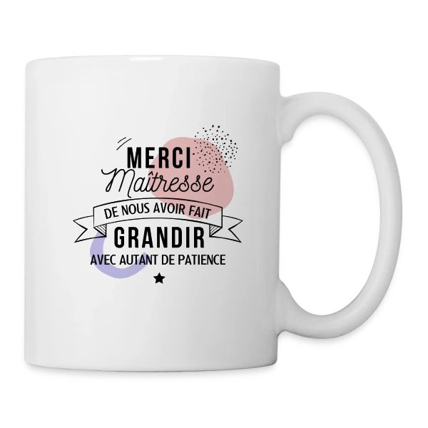 Maîtresse en Or : Merci pour tout ! sur Mug blanc