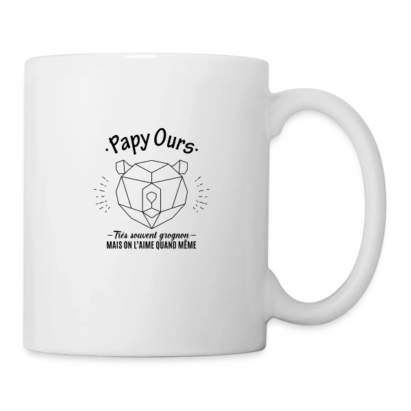 Papy Ours Grognon, Adoré Malgré Tout sur Mug blanc