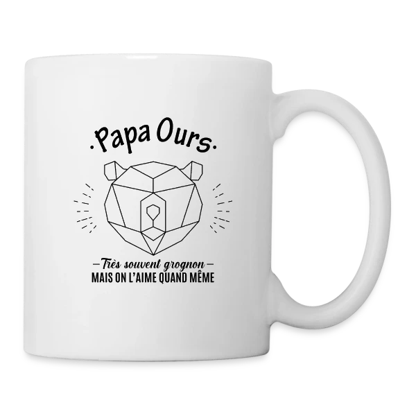 Papa Ours Grognon et Adorable sur Mug blanc