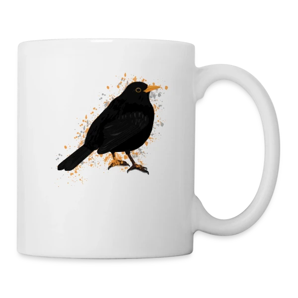 Merle Noir Taches sur Mug blanc