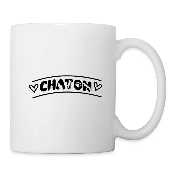 Typographie Chaton Amour sur Mug blanc