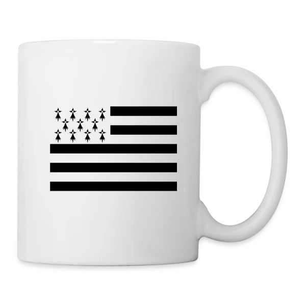 Drapeau Breton Gwenn ha Du sur Mug blanc