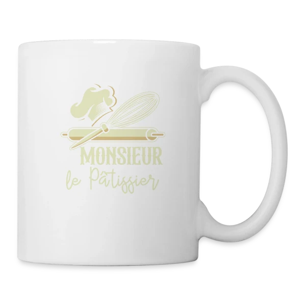 Monsieur Le Pâtissier - Passion Gâteaux & Humour sur Mug blanc