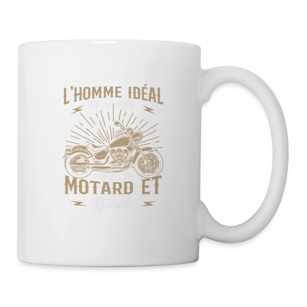 Motard L'Homme Idéal - Humour Moto Biker sur Mug blanc