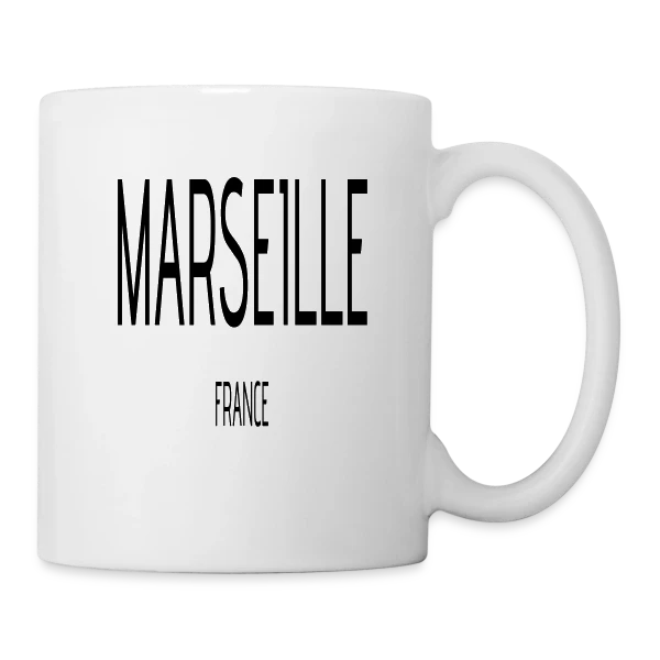 Marseille France Typographie sur Mug blanc