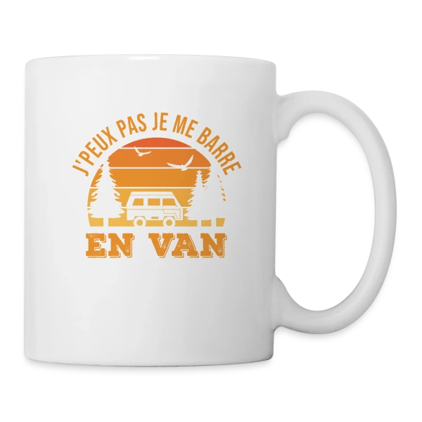 J'peux Pas, Je Me Barre en Van! Humour Voyage sur Mug blanc