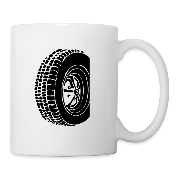 Pneu Rétro Oldschool sur Mug blanc