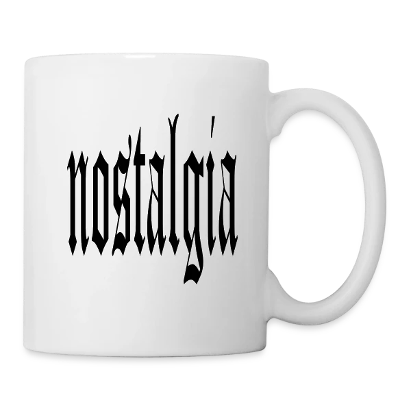 Typographie Gothique "Nostalgia" sur Mug blanc