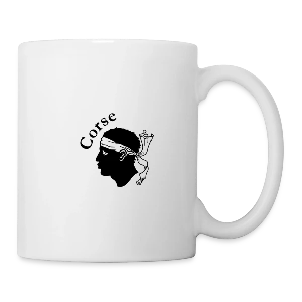 Tête de Maure Corse Texte sur Mug blanc