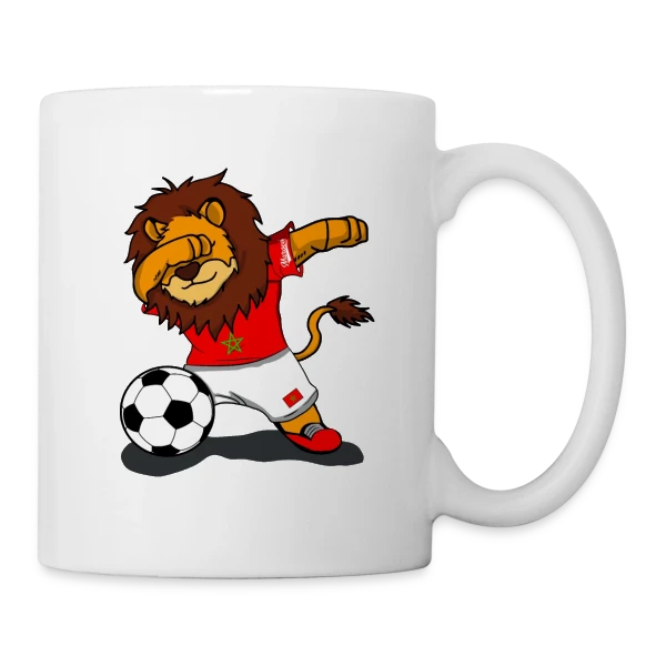 Lion Marocain Foot Dab sur Mug blanc