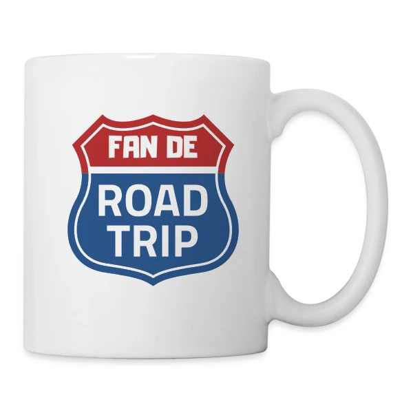 Écusson Fan de Road Trip sur Mug blanc