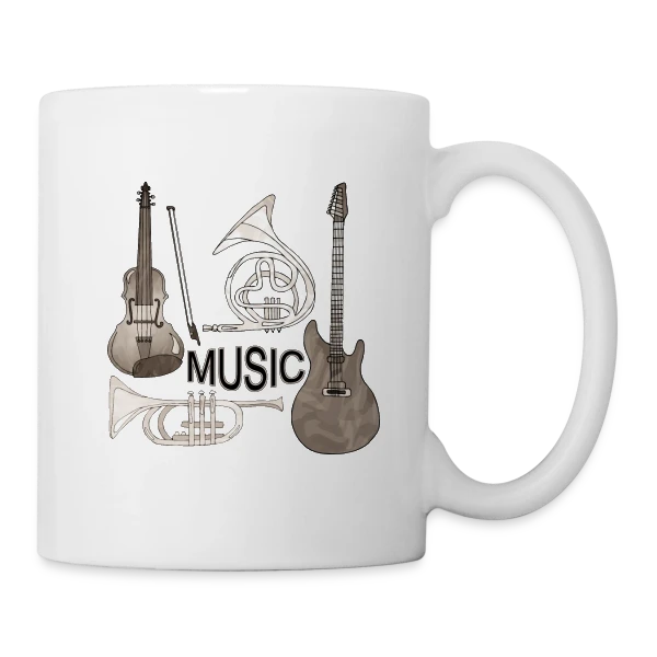 Passion Musique : Instruments & Guitare sur Mug blanc