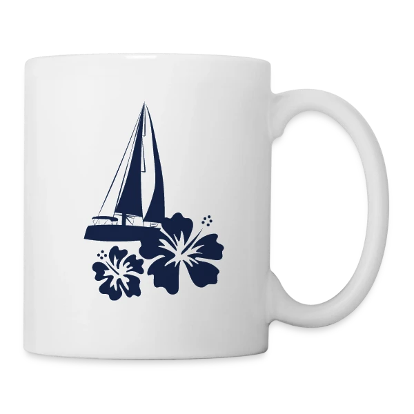 Voilier sur l'Océan Pacifique sur Mug blanc