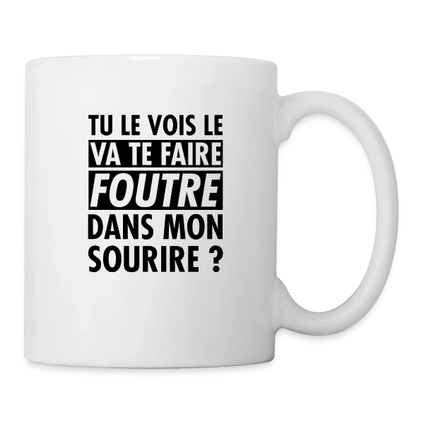 L'Œil Qui Dit Tout : "Va te faire foutre ?" sur Mug blanc