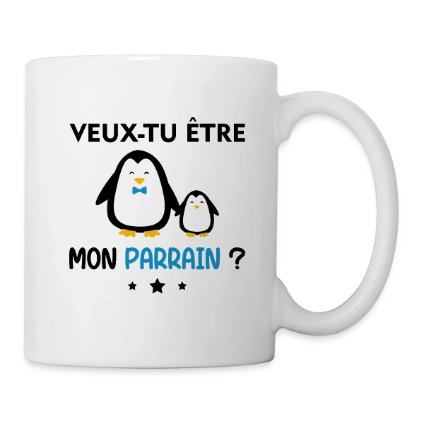 Demande Parrain Pingouins sur Mug blanc