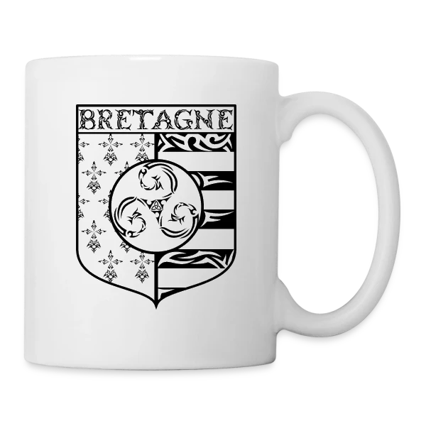 Bretagne - Blason Gwenn Ha Du Triskèle Tribal sur Mug blanc
