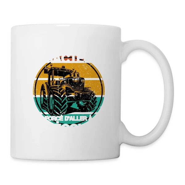Né pour le Tracteur: Humour Agricole sur Mug blanc