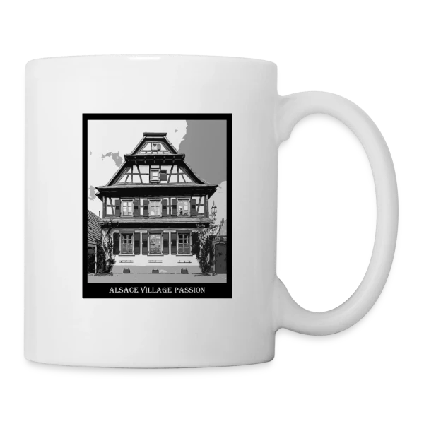Maison à Colombages Alsacienne Vintage sur Mug blanc