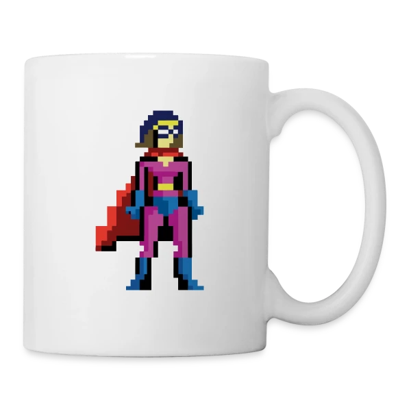 Super-Héroïne Pixel Anna sur Mug blanc
