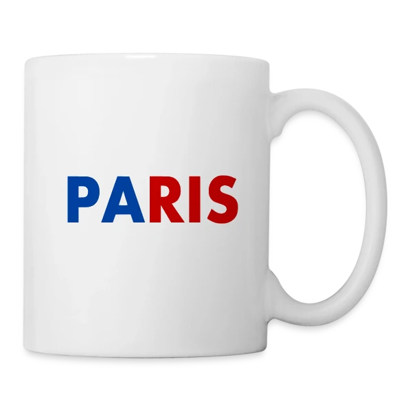 Paris Tricolore Typographie sur Mug blanc