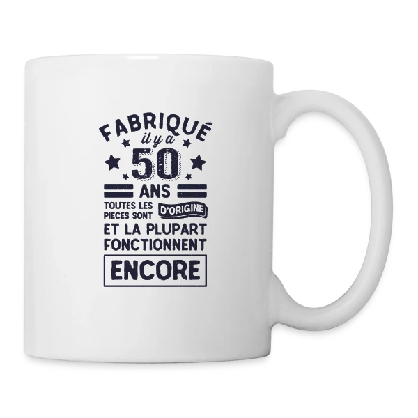 50 Ans Pièces d'Origine sur Mug blanc