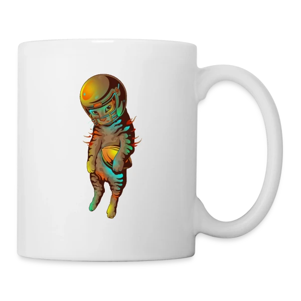 Félin Touchdown sur Mug blanc